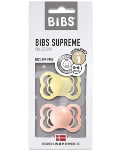 Ciuccio Supreme - Tettarella Simmetrica in Gomma Naturale - Sunshine e Peach Sunset - Senza PBA, PVC e Flatati
