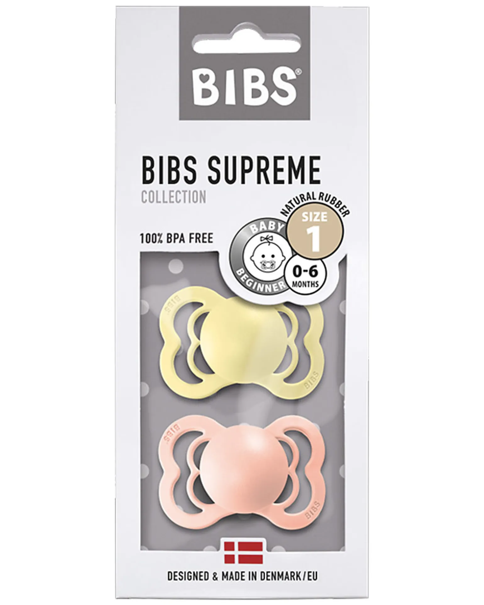 Ciuccio Supreme - Tettarella Simmetrica in Gomma Naturale - Sunshine e Peach Sunset - Senza PBA, PVC e Flatati
