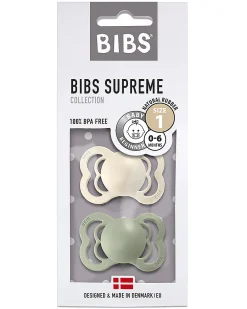 Ciuccio Supreme - Tettarella Simmetrica in Gomma Naturale - Avorio e Verde Salvia - Senza PBA, PVC e Flatati