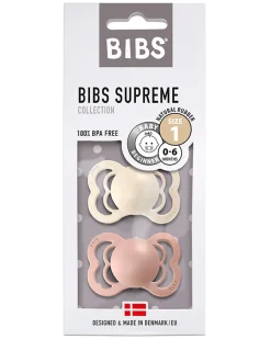 Ciuccio Supreme - Tettarella Simmetrica in Gomma Naturale - Avorio e Rosa Cipria - Senza PBA, PVC e Flatati