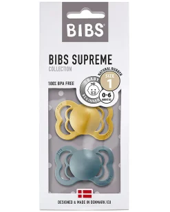 Ciuccio Supreme - Tettarella Simmetrica in Gomma Naturale - Senape e Petrolio - Senza PBA, PVC e Flatati