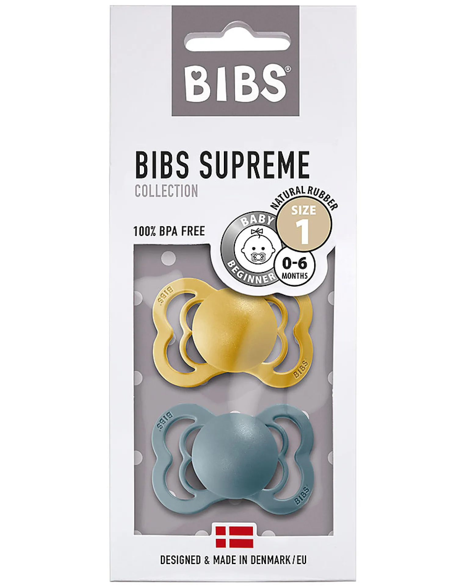 Ciuccio Supreme - Tettarella Simmetrica in Gomma Naturale - Senape e Petrolio - Senza PBA, PVC e Flatati