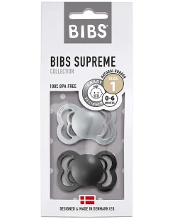 Ciuccio Supreme - Tettarella Simmetrica in Gomma Naturale - Cloud e Nero - Senza PBA, PVC e Flatati