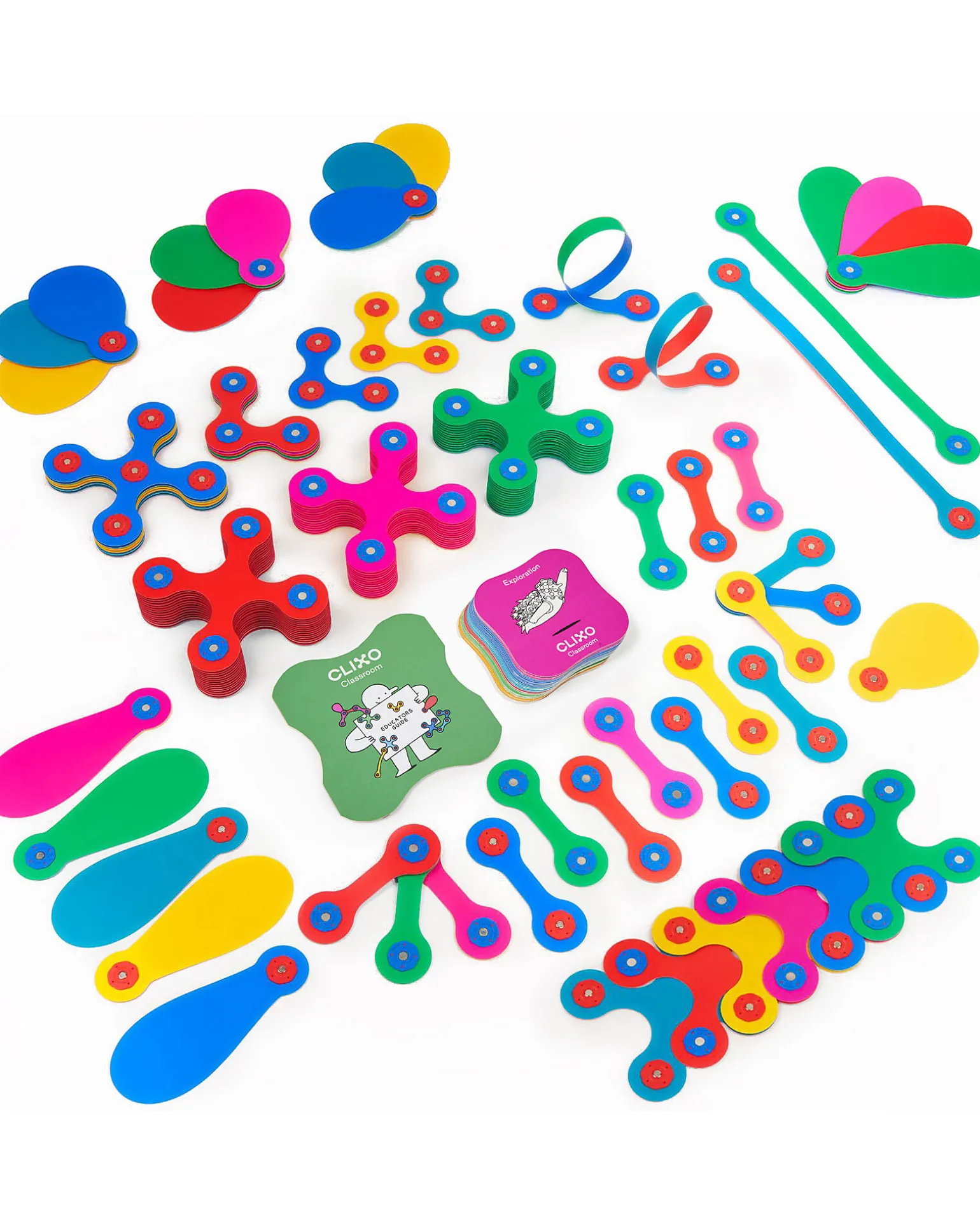 Clixo Classroom - 100 Pezzi - Gioco Magnetico per Apprendimento STEAM - 4+ Anni