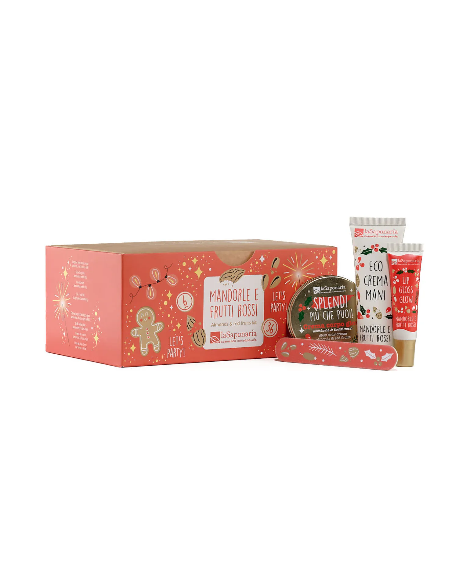 Cofanetto per le Feste - con Lipgloss + Crema Corpo Glow + Crema Mani + Limetta Unghie Volpe Artica