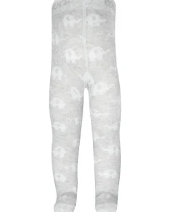 Collant In Cotone Bio Elasticizzato - Elefanti - Grigio - Certificato GOTS