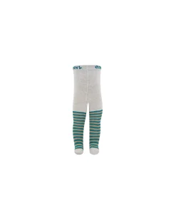 Collant In Cotone Bio Elasticizzato - a Righe con Lumaca - Grigio - Certificato GOTS