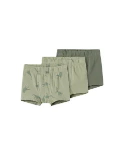 Confezione da 3 Boxer - Verde Agave - Dinosauri - Cotone Bio