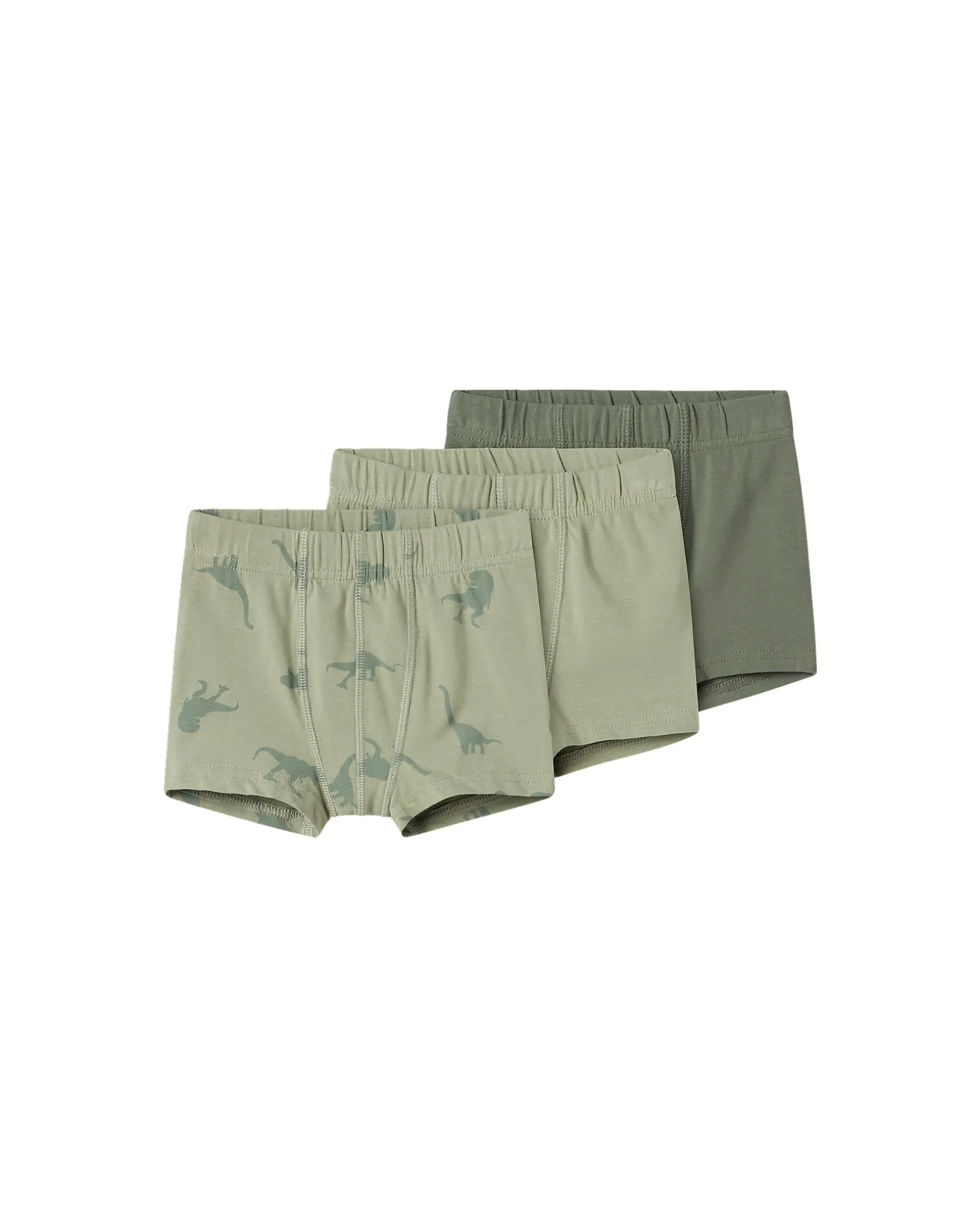 Confezione da 3 Boxer - Verde Agave - Dinosauri - Cotone Bio