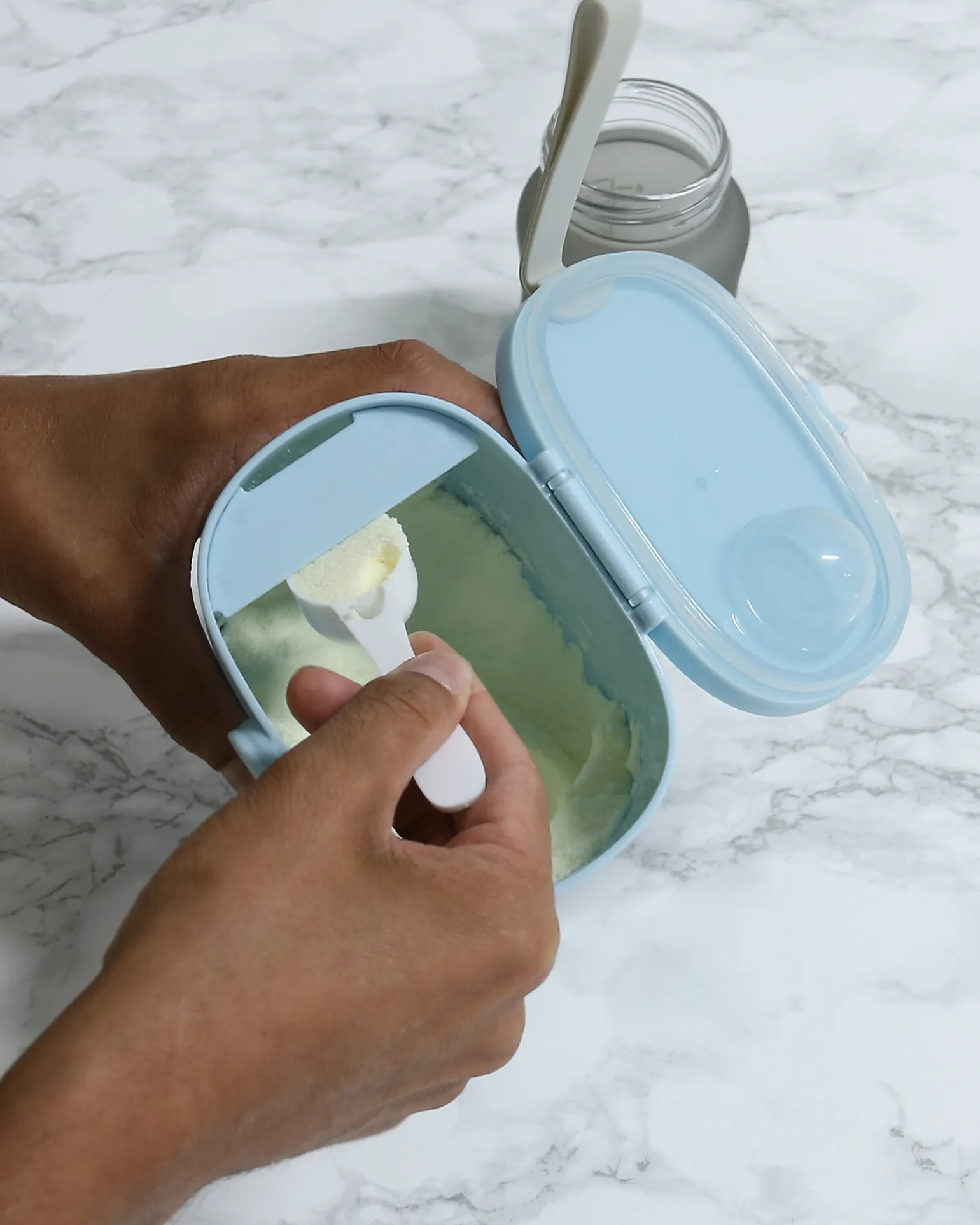 Contenitore per Latte in Polvere o Snack - Blue - Con Misurino