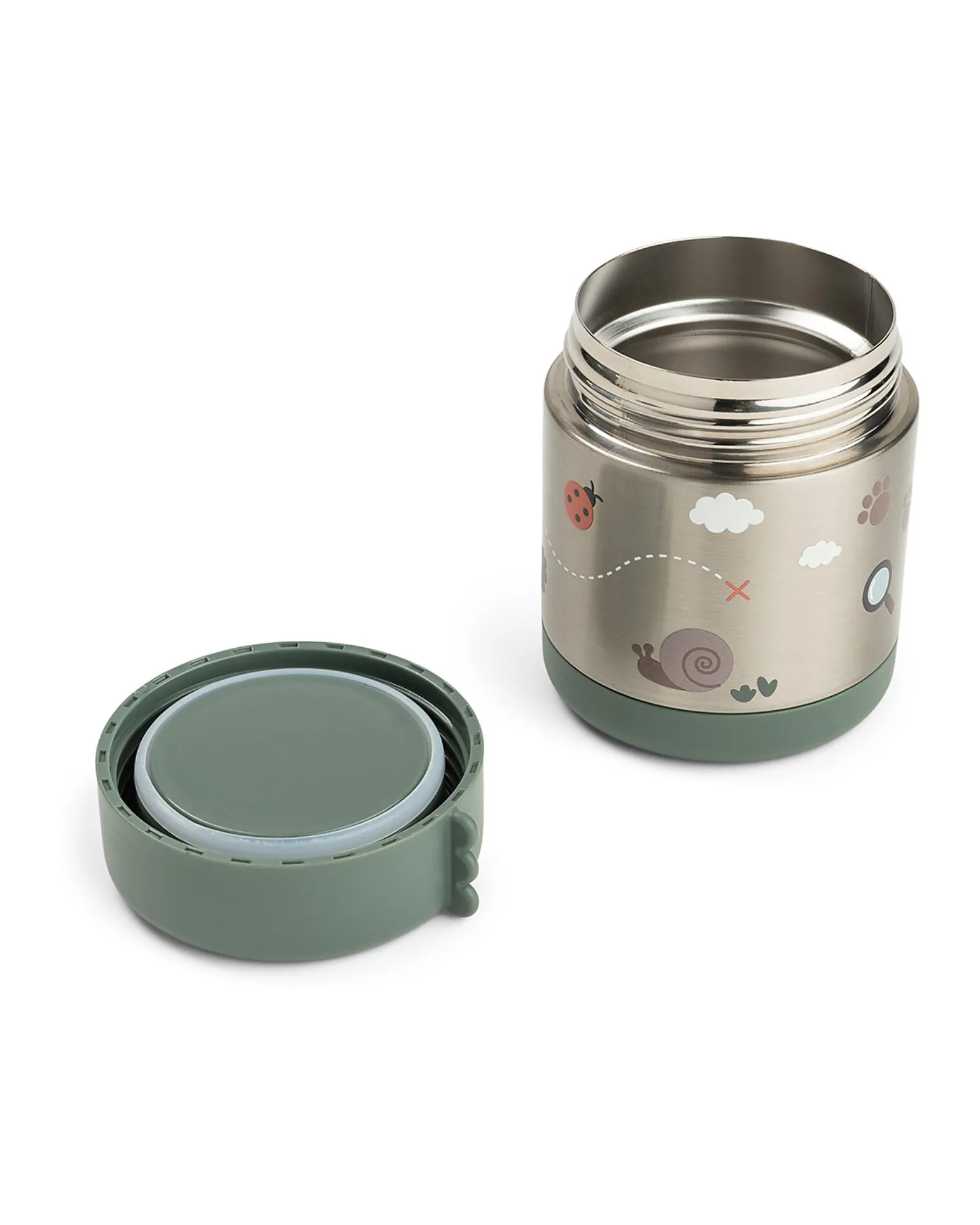 Contenitore Termico Cibo in Acciaio Inox - Tiny Trails - Verde - 300 ml