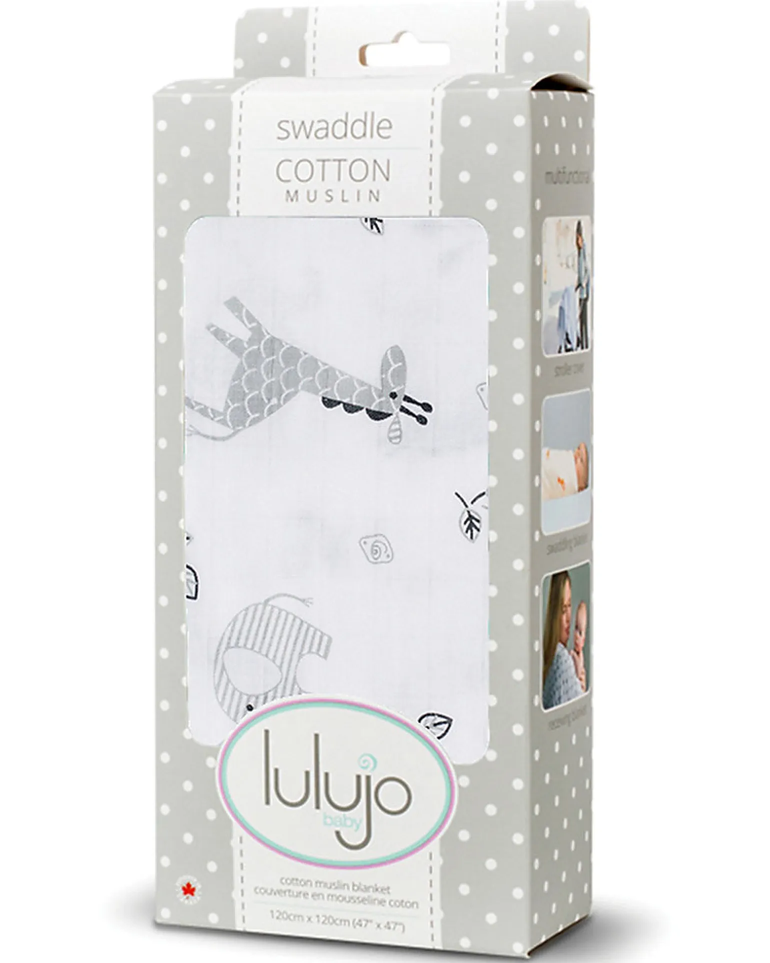 Copertina Swaddle 120 x 120 cm, Afrique - 100% mussola di cotone