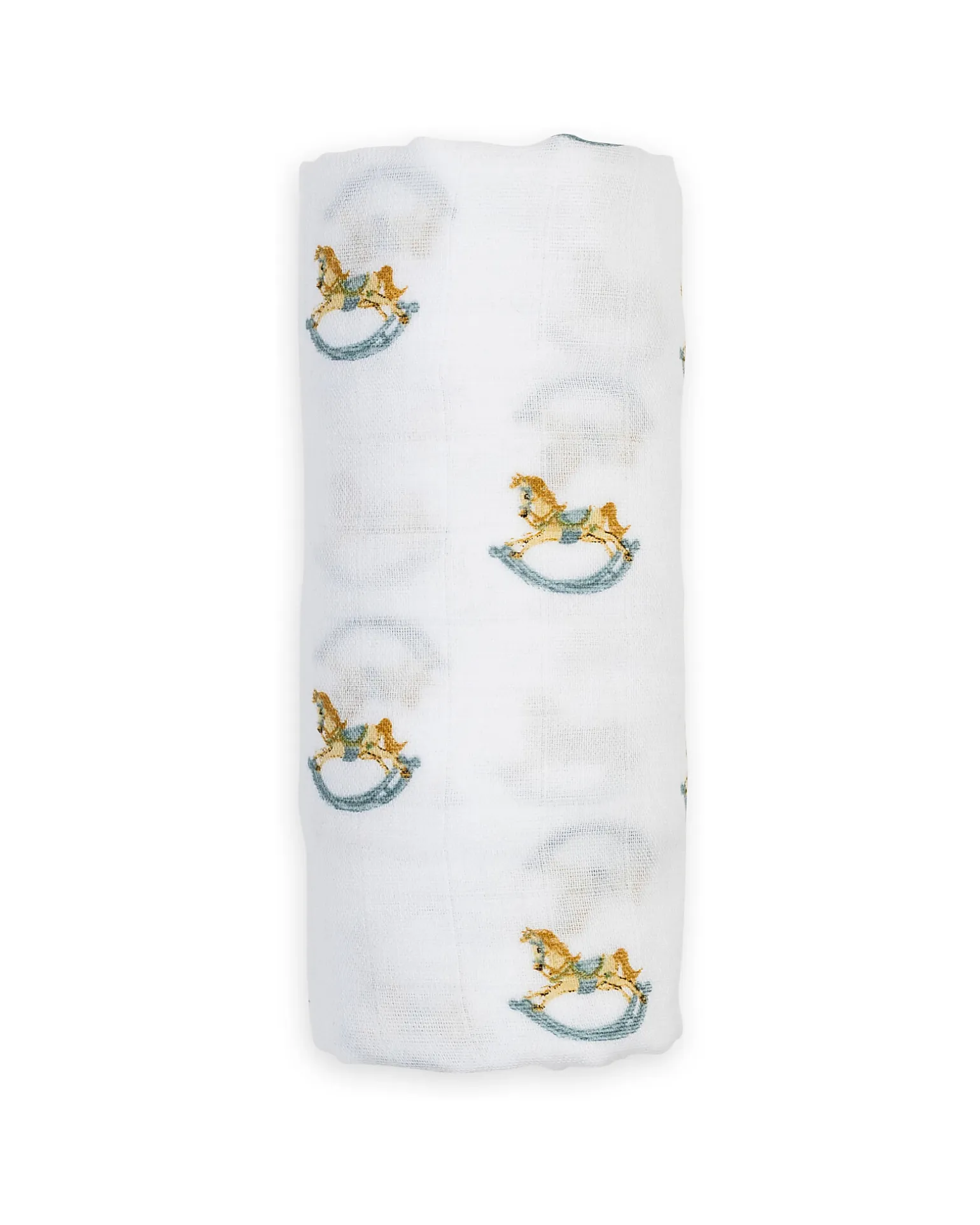 Copertina Swaddle 100x100 cm - Cavallo a Dondolo - 100% Mussola di Cotone