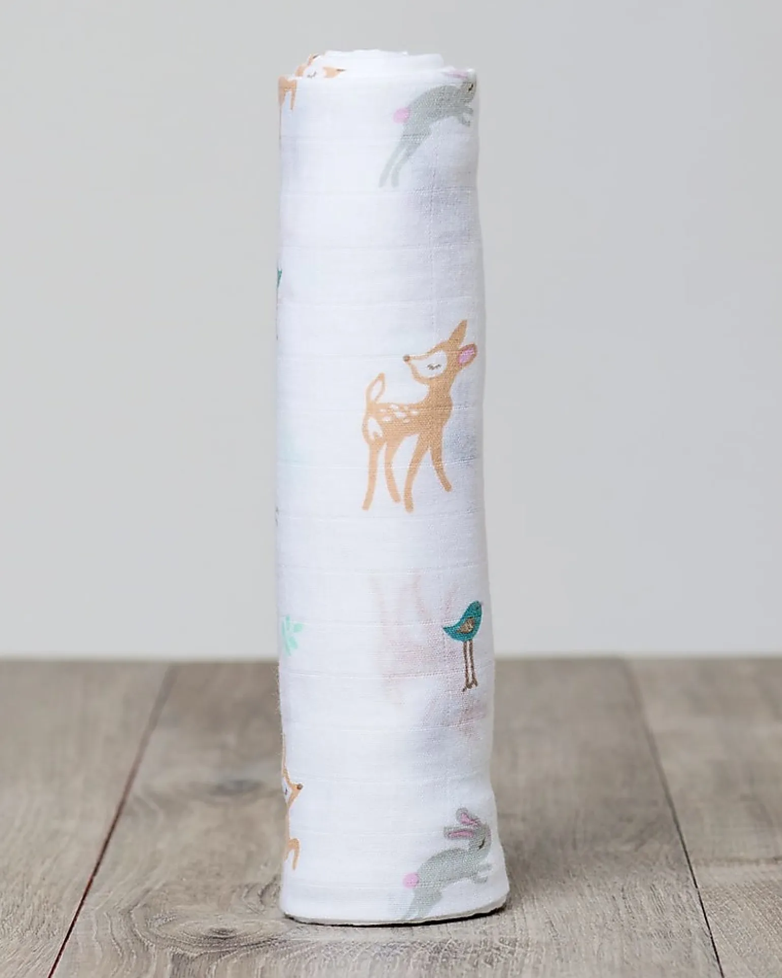 Copertina Swaddle 120 x 120 cm, Cerbiatti e Coniglietti - 100% mussola di cotone