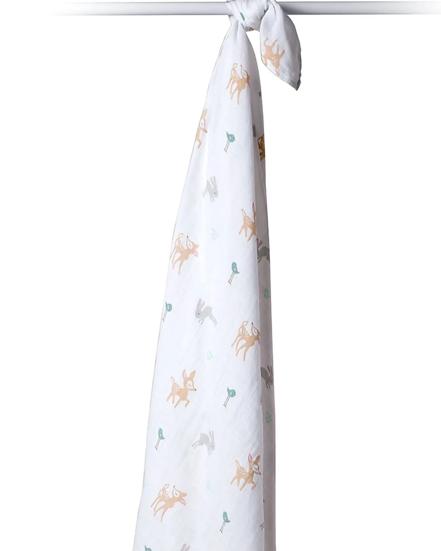 Copertina Swaddle 120 x 120 cm, Cerbiatti e Coniglietti - 100% mussola di cotone