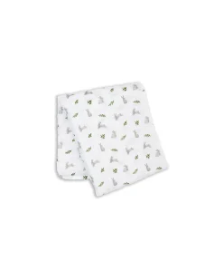 Copertina Swaddle 100x100 cm - Coniglietti - 100% Mussola di Cotone