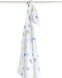 Copertina Swaddle 120 x 120 cm, Dinosauri -100% mussola di cotone