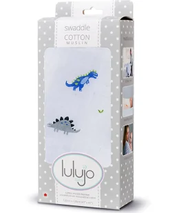 Copertina Swaddle 120 x 120 cm, Dinosauri -100% mussola di cotone