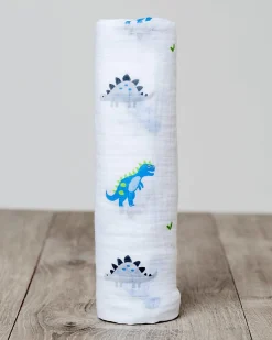 Copertina Swaddle 120 x 120 cm, Dinosauri -100% mussola di cotone