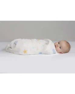 Copertina Swaddle 120 x 120 cm, Dreamland - 100% mussola di cotone