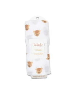 Copertina Swaddle 100x100 cm - Mucca Highlander - 100% Mussola di Cotone