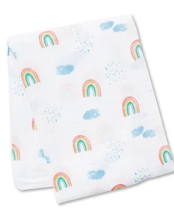Copertina Swaddle 120 x 120 cm, Rainbow Sky - 100% mussola di cotone