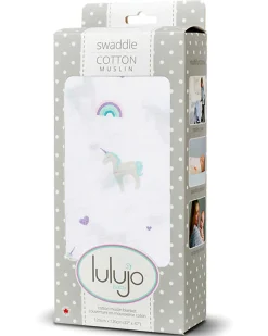 Copertina Swaddle 120 x 120 cm, Unicorni - 100% mussola di cotone