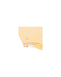 Costume da Bagno Intero - Giallo - Fiori - Tessuto UPF 50+