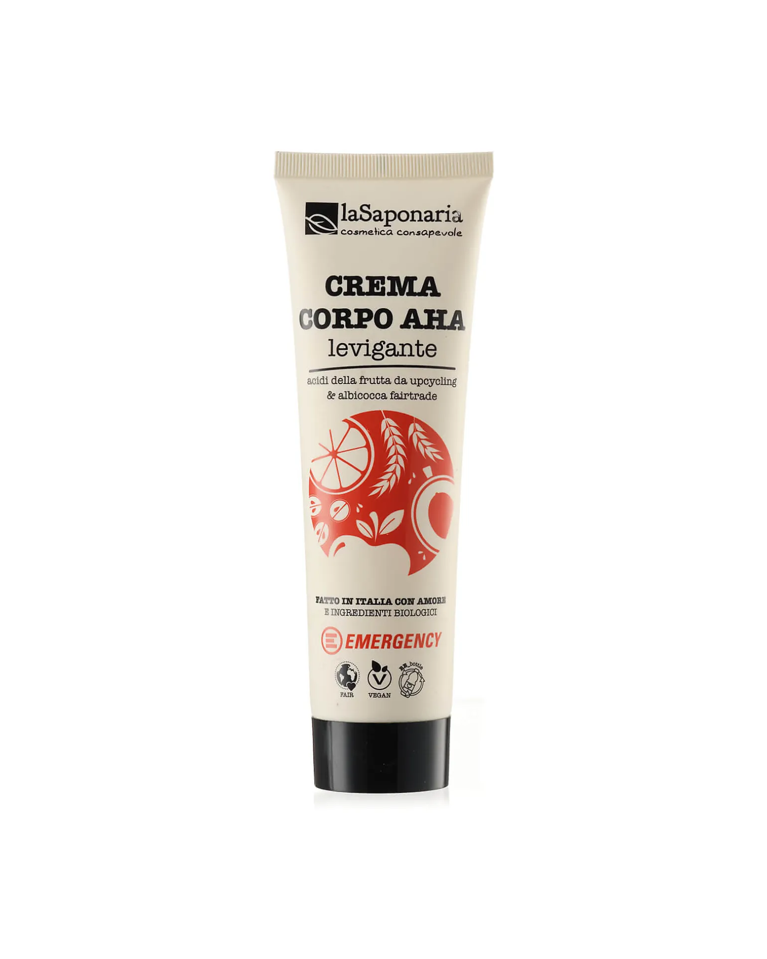 Crema Corpo AHA Levigante - Ricino e Noccioli di Albicocca - 150 ml - La Saponaria per Emergency
