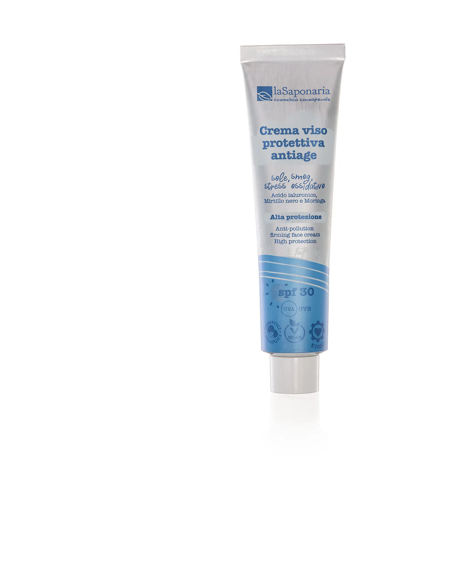 Crema Viso Antiage SPF30 - 40ml - con Acido Ialuronico - 100% Filtri Minerali
