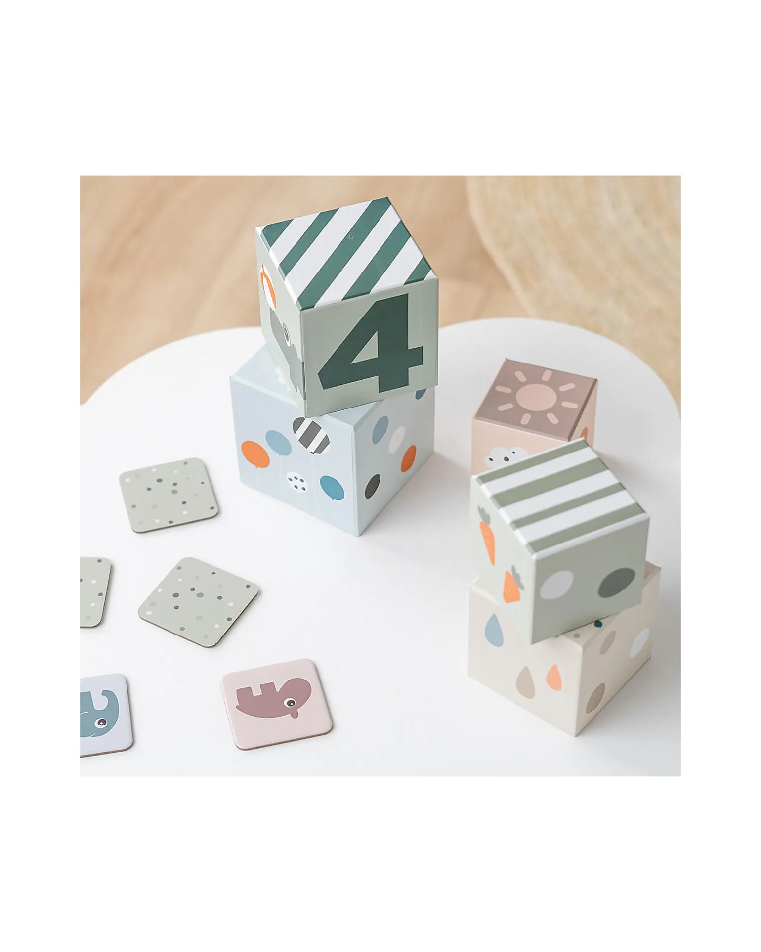 Cubi Impilabili - 5 Pezzi- Deer Friends - 12m+