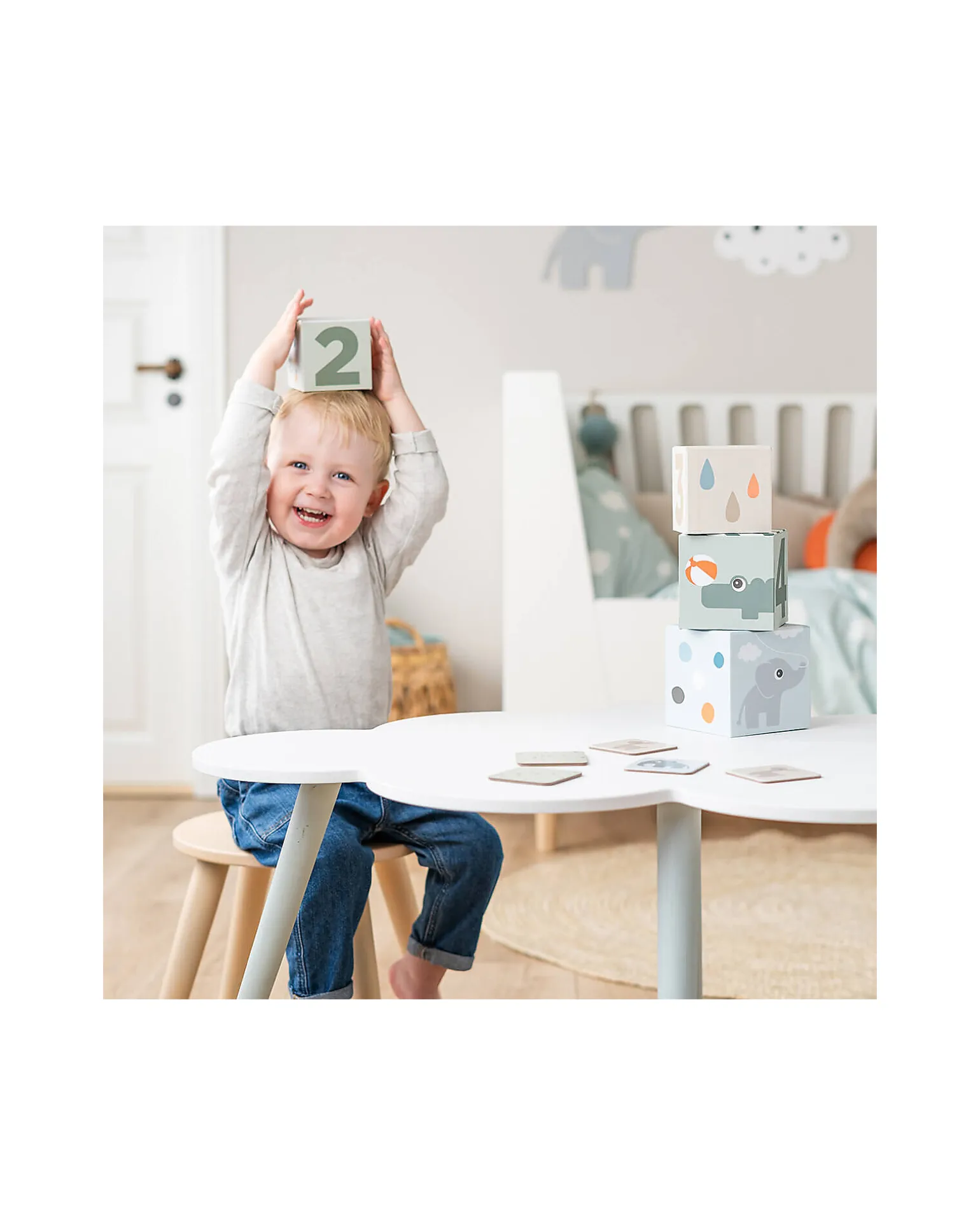 Cubi Impilabili - 5 Pezzi- Deer Friends - 12m+