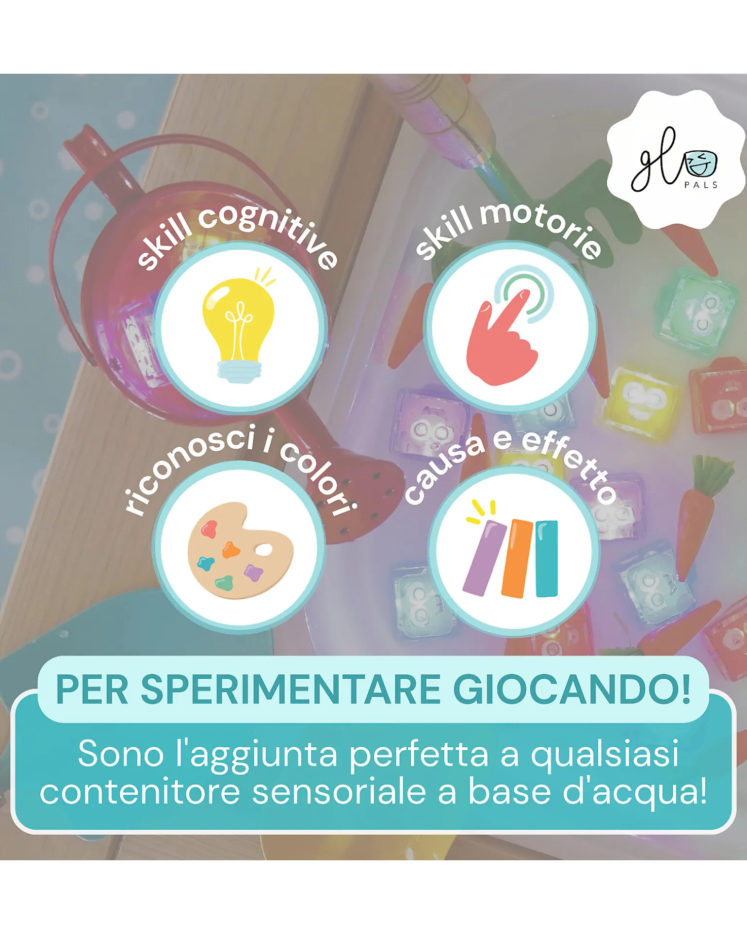 Cubi Luminosi Blair - Blu - Set da 4 - Adatto da 3 Anni