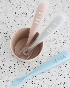 Cucchiaio Ergonomico Prime Pappe - Silicone - Grigio - Maneggevole per gli Adulti e Delicato per i Bambini