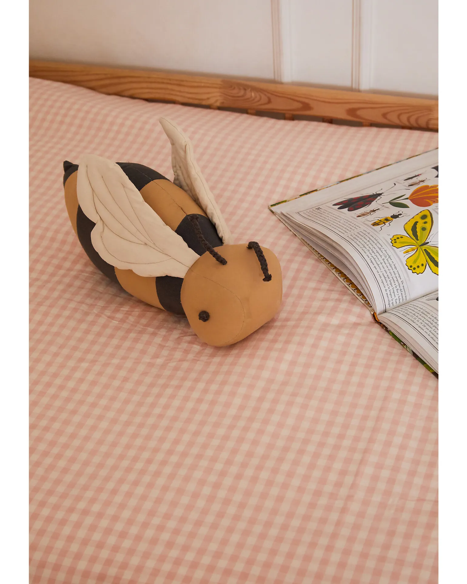 Cuscino - Buzzy Bee - Nero/Giallo - 100% Cotone - Collezione Planet Bee - 14 x 36 cm