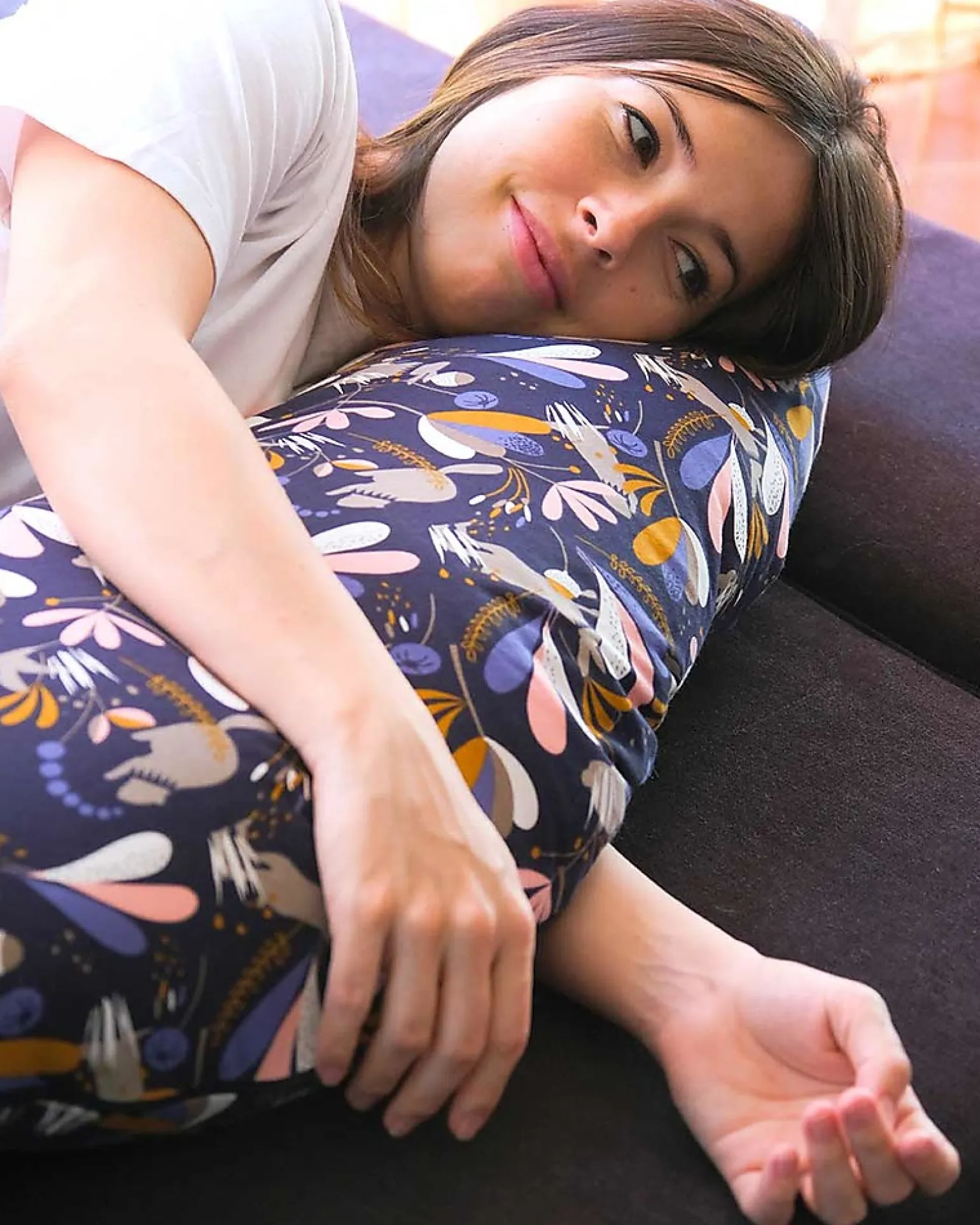 Cuscino da Allattamento Big Flopsy™ - Jersey Lorena - 170 cm di Comfort