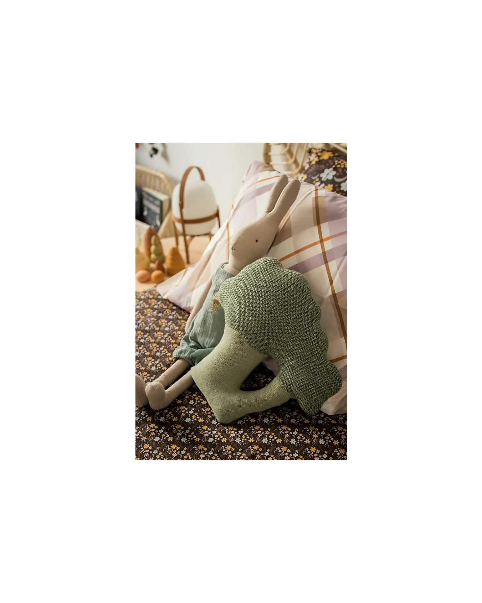 Cuscino Lavorato a Maglia a Forma di Broccoli - Oli&Carol - (35x35 cm)