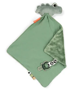 Doudou con Reggiciuccio Deer Friends - Croco - Verde - 28 x 28 cm - 0+