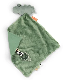 Doudou con Reggiciuccio Deer Friends - Croco - Verde - 28 x 28 cm - 0+