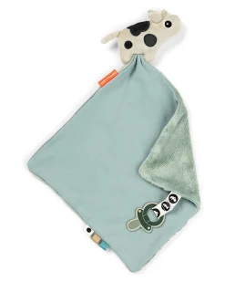 Doudou con Reggiciuccio Deer Friends - Dotti - Blu - 28 x 28 cm - 0+
