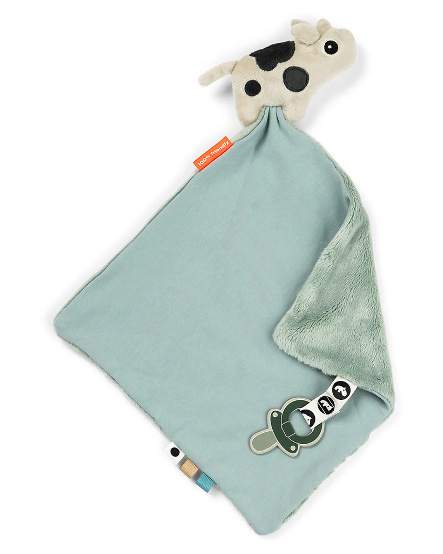 Doudou con Reggiciuccio Deer Friends - Dotti - Blu - 28 x 28 cm - 0+
