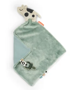 Doudou con Reggiciuccio Deer Friends - Dotti - Blu - 28 x 28 cm - 0+