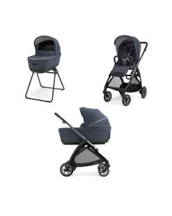 Electa System Quattro DUO - Rooftop Blue - Passeggino + Culla Standup + Telaio Iron Black