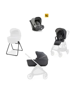 Electa System Quattro - Garage Grey - Seduta All Season + Culla Open Up + Standup + Seggiolino Auto Darwin