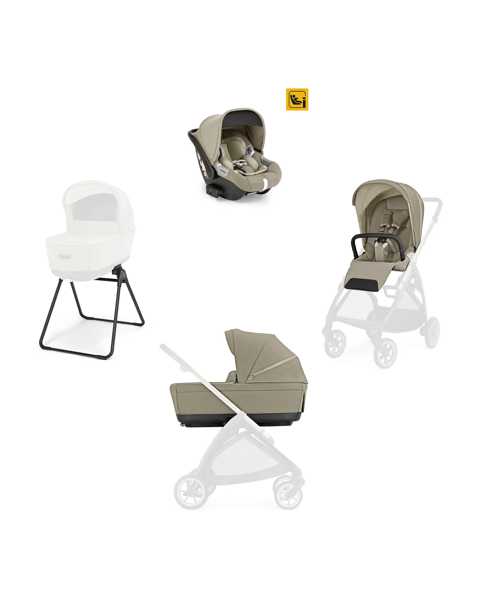 Electa System Quattro - Hangar Beige - Seduta All Season + Culla Open Up + Standup + Seggiolino Auto Darwin Recline