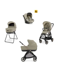 Electa System Quattro - Hangar Beige - Passeggino + Culla Standup + Seggiolino Auto Darwin Infant I-Size + Telaio Bronze Black