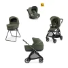 Electa System Quattro - Loft Green - Passeggino + Culla Standup + Seggiolino Auto Darwin Infant I-Size + Telaio Iron Black
