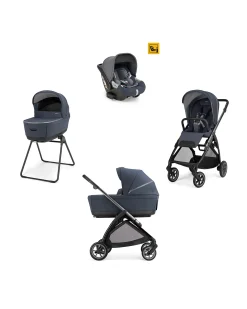 Electa System Quattro - Rooftop Blue - Passeggino + Culla Standup + Seggiolino Auto Darwin Infant I-Size + Telaio Iron Black