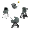 Electa System Quattro - Studio Grey - Passeggino + Culla Standup + Seggiolino Auto Darwin Recline EVO + Telaio Iron Black