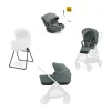 Electa System Quattro - Studio Grey - Passeggino + Culla Standup + Seggiolino Auto Darwin Recline EVO + Telaio Iron Black+ Base Rotante Darwin 360°